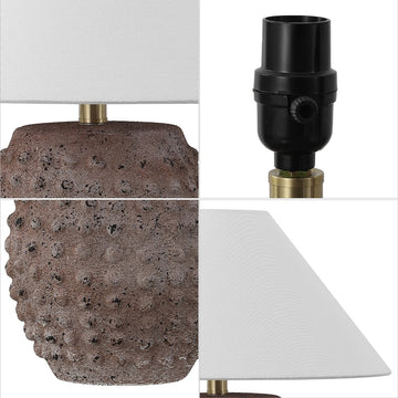 Effie 18.25" Minimalist Scandinavian Ceramic/Iron Hobnail LED Table Lamp